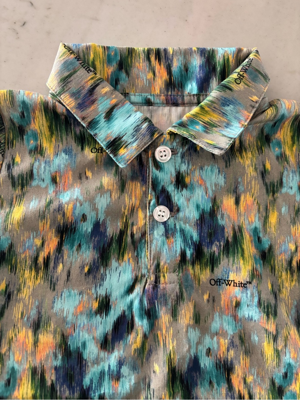 Off-White Multicolor Abstract Print Baby Romper Authentic - Picture 3 of 8